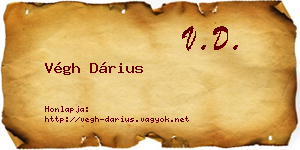 Végh Dárius névjegykártya